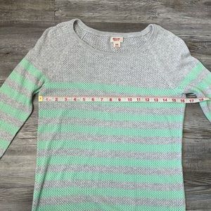 Gray and mint green top